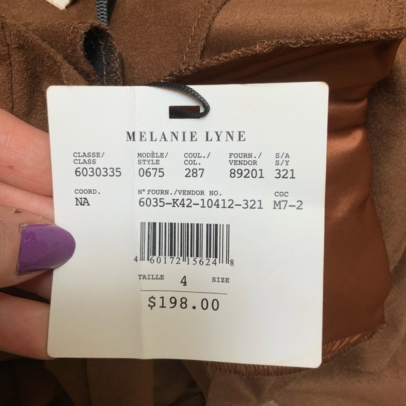 MELANIE LYNE Suede Brown Open Duster Jacket Dressy Women’s Size 4 BRAND NEW - Picture 15 of 16